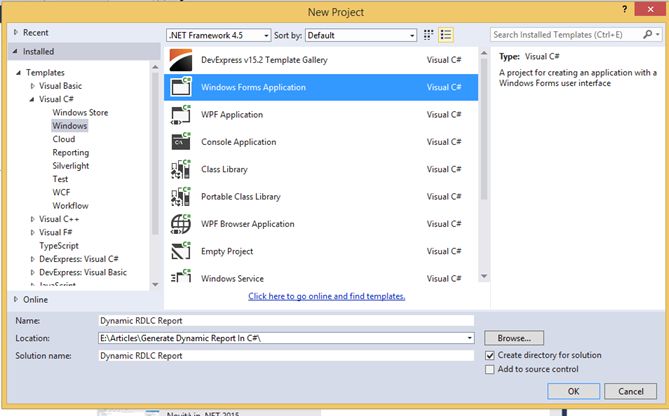 Window form application